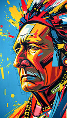 Inner Cosmos: A Man/woman in Contemplation Amidst Abstract Chaos	