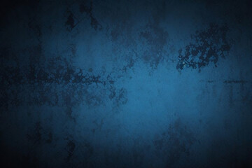Obraz premium Black dark azure cobalt sapphire blue abstract background. Color gradient. Geometric shape. Wave, wavy curved line. Rough grunge grain noise. Light neon metallic shine shimmer bright. Design 