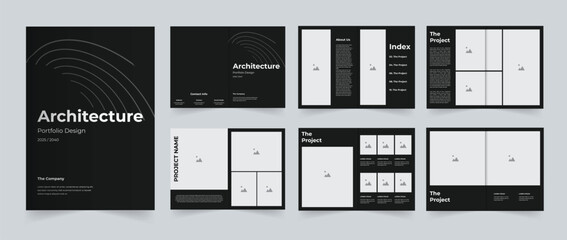 Architecture or Interior portfolio design template or interior portfolio brochure template