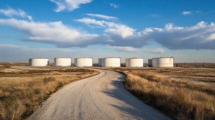 Oil Storage Tanks in a Rural Landscape