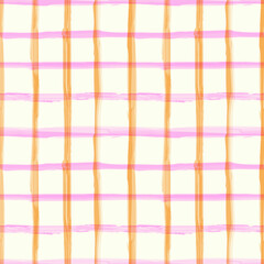Pink and Orange Plaid Seamless