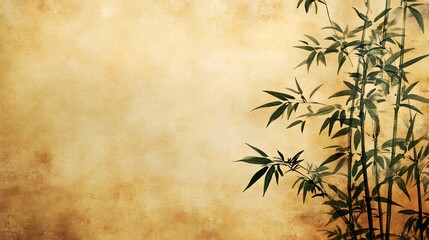 Bamboo on Old Paper.
