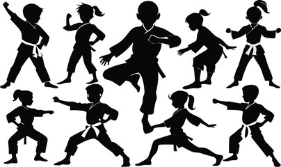 Silhouettes of Karate collection of martial arts silhouettes martial arts Illustrator Artwork