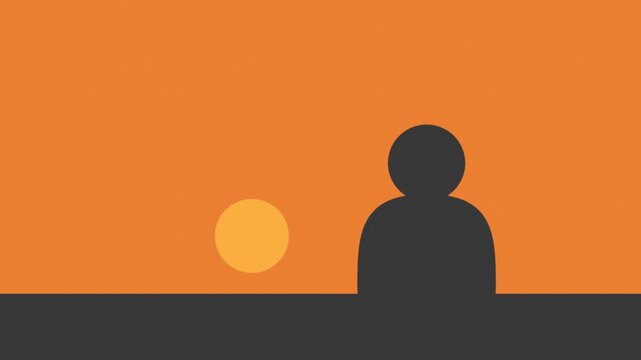 Animated vector illustration lamenting fate flat design
