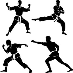 Silhouettes of Karate collection of martial arts silhouettes martial arts Illustrator Artwork