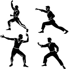 Silhouettes of Karate collection of martial arts silhouettes martial arts Illustrator Artwork