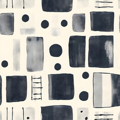 Embrace the artisanal feel of this hand-drawn geometric pattern in muted gray tones