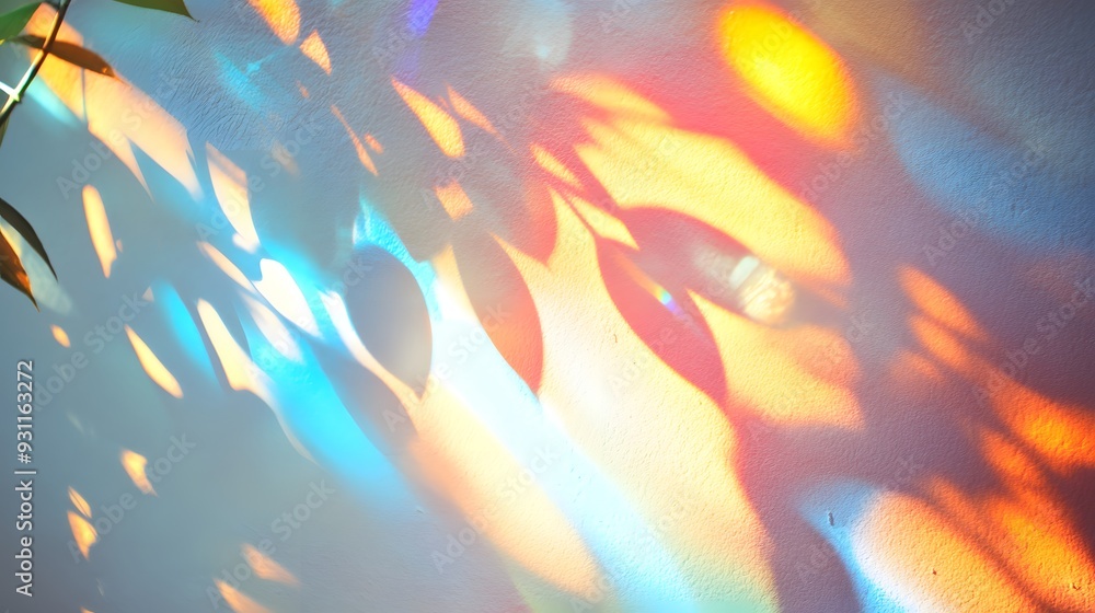 Poster abstract light and shadow patterns on a wall.