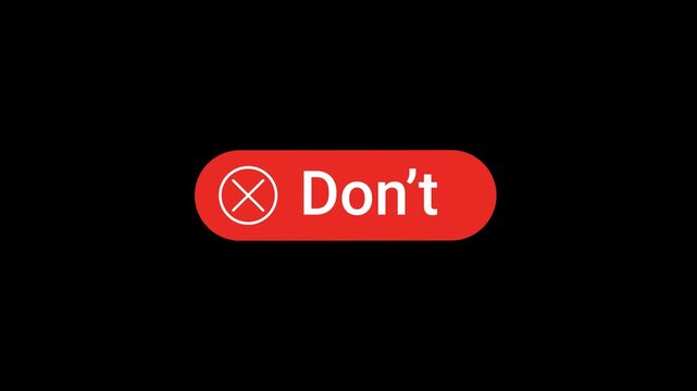 Don't with Crossmark button Animation 
