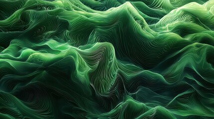Green Abstract Waves Wallpaper. Abstract waves of green flowing across the screen.