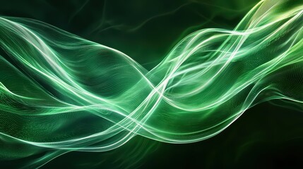Green Abstract Waves Wallpaper. Abstract waves of green flowing across the screen.
