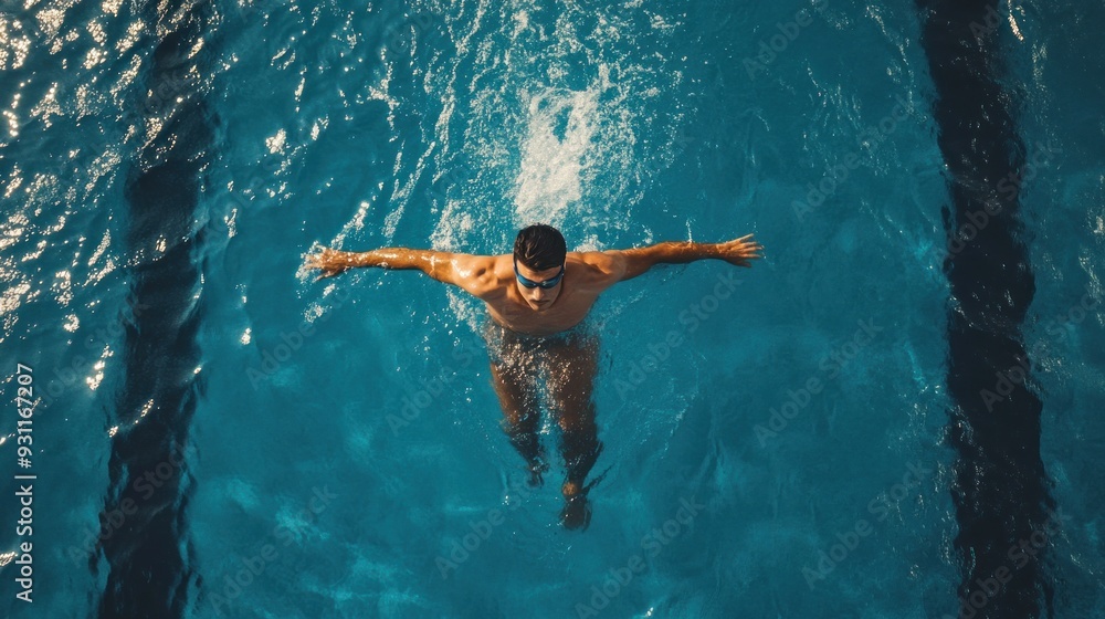 Wall mural swimming in the pool