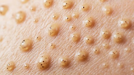 Monkey pox on baby skin at the back 