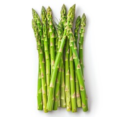 Naklejka premium Fresh green asparagus on white background