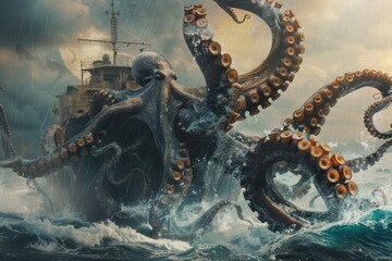 Kraken Attacks Ship.