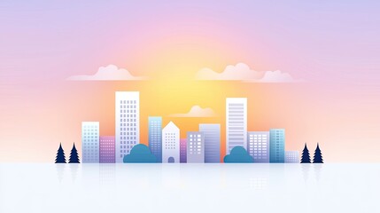 Fototapeta premium Urban Oasis at Sunset Captivates