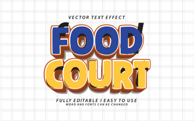 3d editable food court text effect graphic style template
