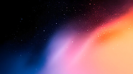 A vibrant cosmic gradient with stars and soft colors.