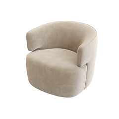 armchair isolate on a transparent background, comfortable furniture for home interior, 3D illustration, cg render
