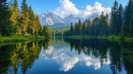 Serene Mountain Lake Reflection