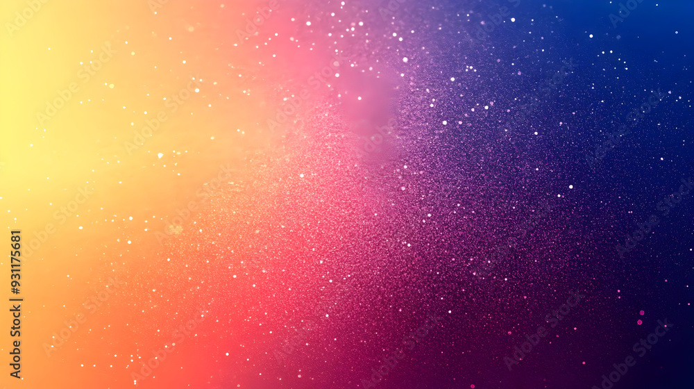 Poster a vibrant gradient background with sparkling effects.
