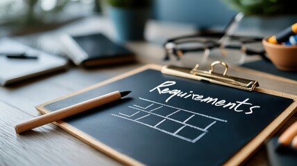 Fototapeta premium A chalkboard checklist with a rustic and educational vibe.