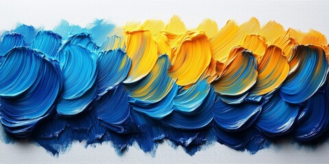 Obraz premium Artistic Fusion: Electric Blue and Yellow Floral Design on Metallic Surface, generative ai
