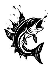Fish design silhouette vector art illustration