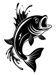 Fish design silhouette vector art illustration