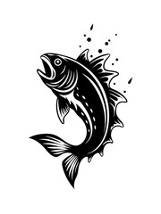 Fish design silhouette vector art illustration