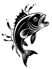 Fish design silhouette vector art illustration