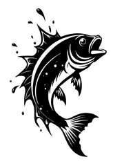 Fish design silhouette vector art illustration