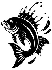 Fish design silhouette vector art illustration