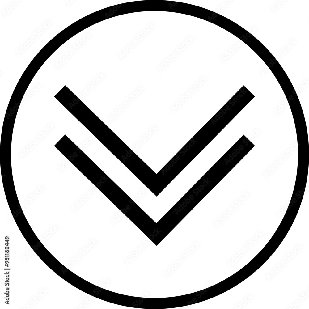 Poster down arrow vector icon. scroll illustration sign. animation of arrow bouncing as it slide down. grap