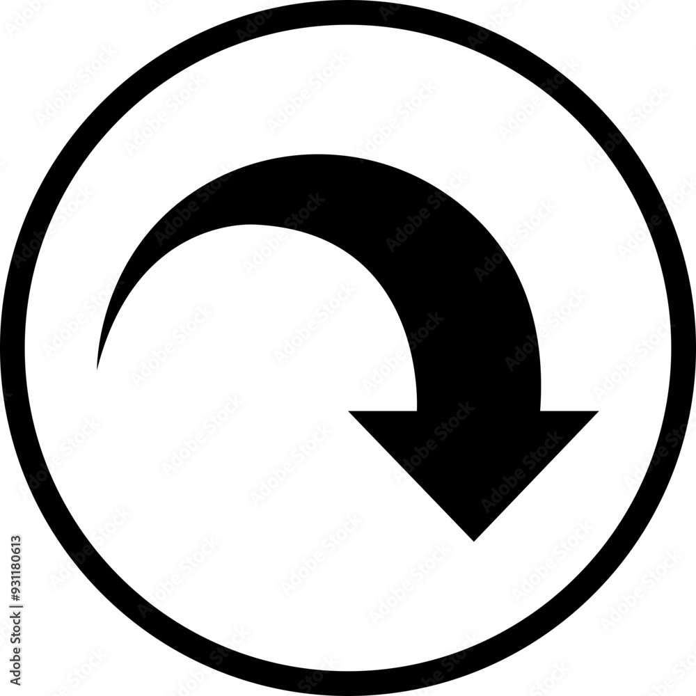 Poster down arrow vector icon. scroll illustration sign. animation of arrow bouncing as it slide down. grap