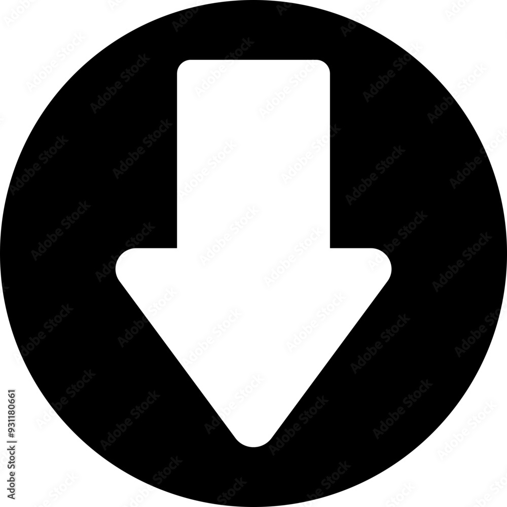 Poster down arrow vector icon. scroll illustration sign. animation of arrow bouncing as it slide down. grap