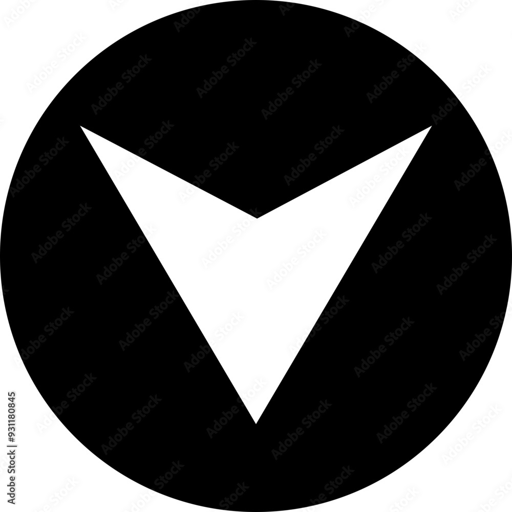 Poster down arrow vector icon. scroll illustration sign. animation of arrow bouncing as it slide down. grap