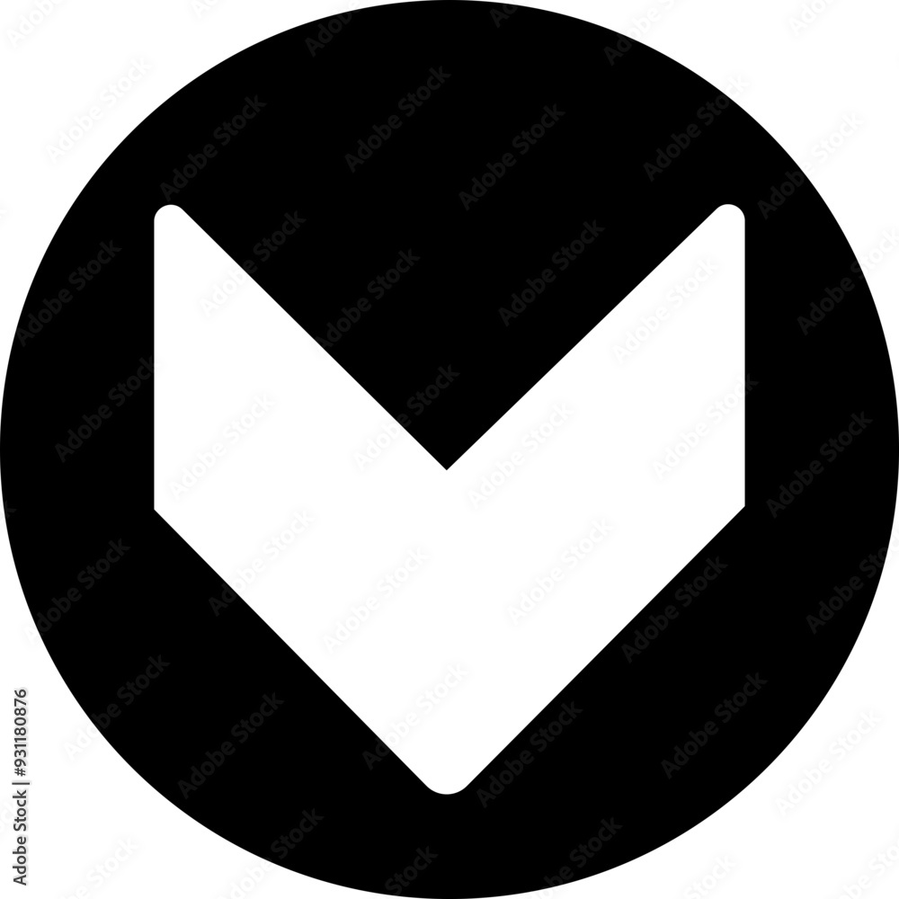 Poster down arrow vector icon. scroll illustration sign. animation of arrow bouncing as it slide down. grap