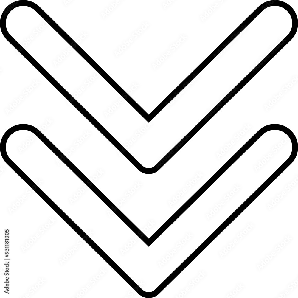 Poster down arrow vector icon. scroll illustration sign. animation of arrow bouncing as it slide down. grap