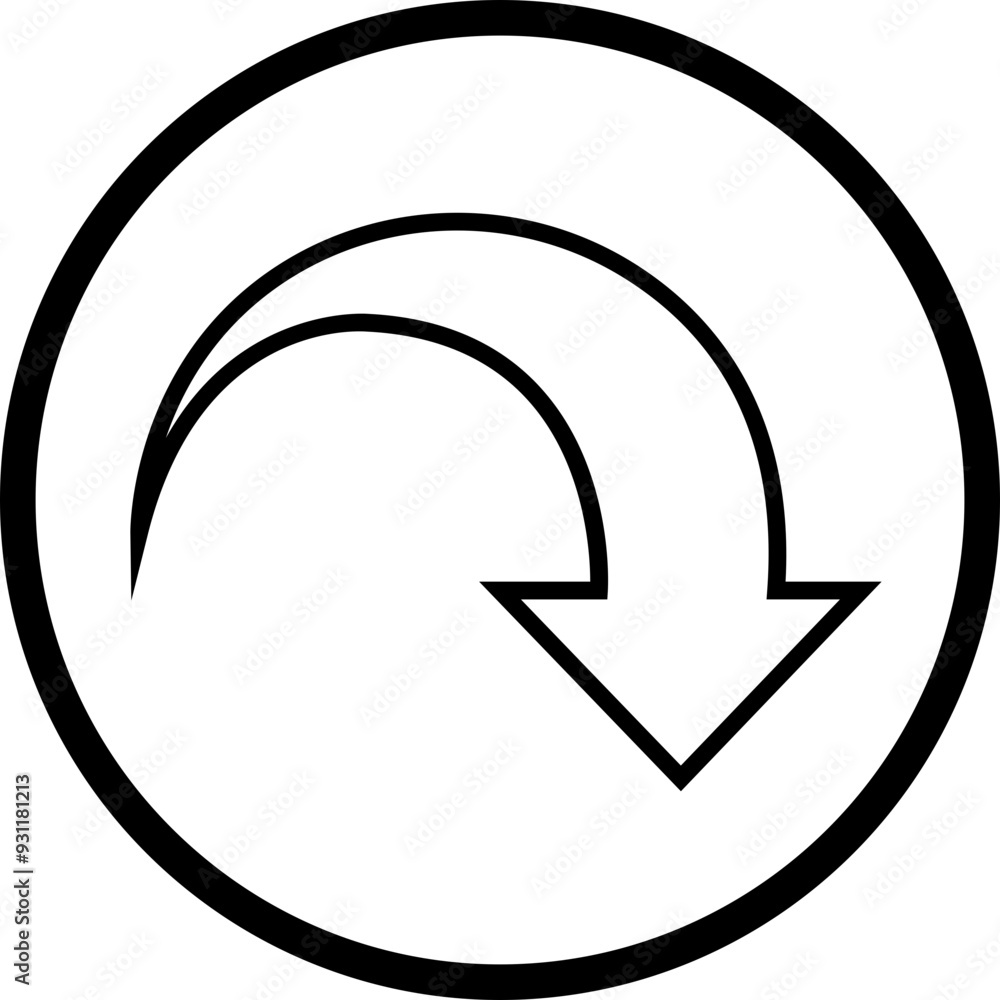 Poster down arrow vector icon. scroll illustration sign. animation of arrow bouncing as it slide down. grap