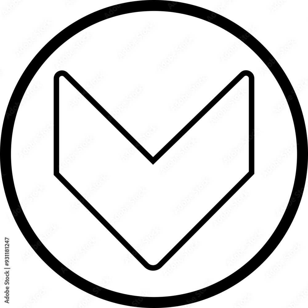 Poster down arrow vector icon. scroll illustration sign. animation of arrow bouncing as it slide down. grap