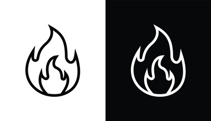fire icon set. flame icon sign symbol, vector illustration
