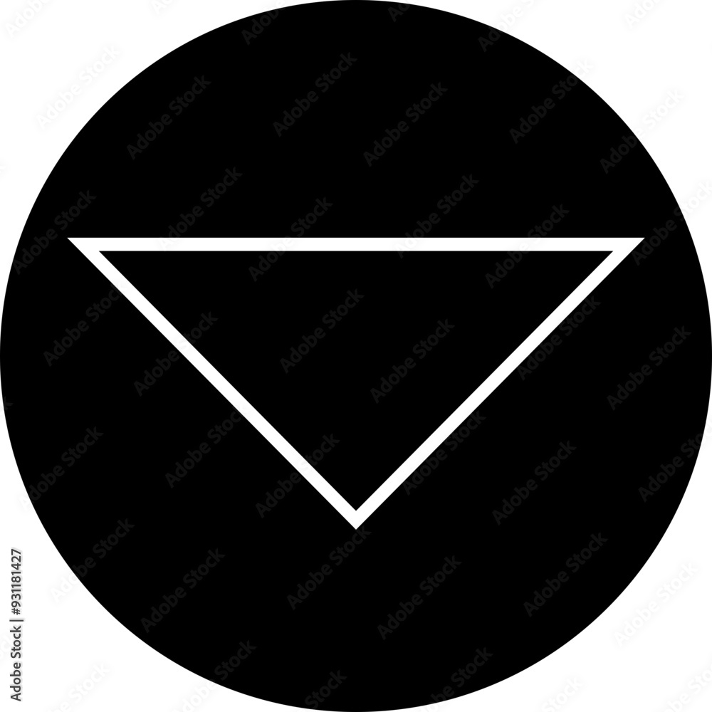 Poster down arrow vector icon. scroll illustration sign. animation of arrow bouncing as it slide down. grap