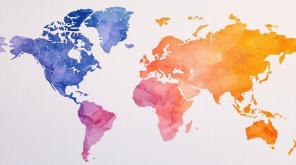 Global network of cryptocurrency exchanges, funds flowing across borders, watercolor style
