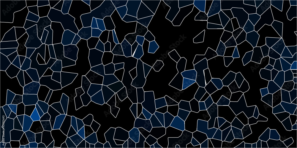 Poster 3D broken glass quartz vonoroi diagram vector background.Papercut geometric mosaic tiles pattern background. Broken Stained-Glass Background with lines. 