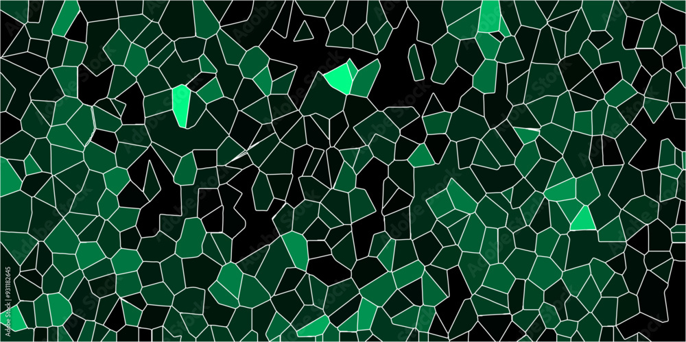 Aufkleber 3D broken glass quartz vonoroi diagram vector background.Papercut geometric mosaic tiles pattern background. Broken Stained-Glass Background with lines. 