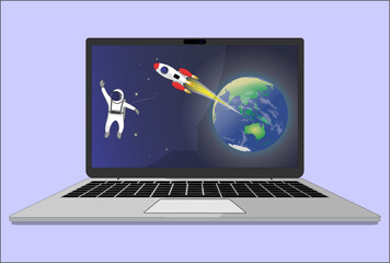 Laptop with wallpaper