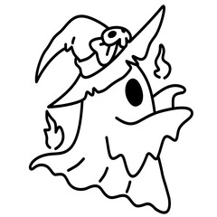 cute groovy ghost doodle cartoon 