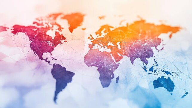 Digital financial institutions, innovative ventures, global currency flow, watercolor style