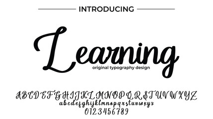 Learning Font Stylish brush painted an uppercase vector letters, alphabet, typeface